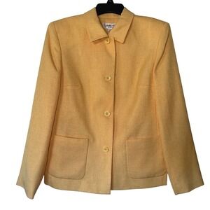 Judith Hart Collection Yellow Textured Blazer Jacket Vintage Size 8 Button Front